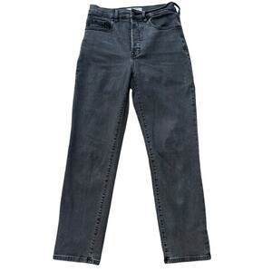 Everlane Jeans Women's 28 Regular Slim Washed Black Cigarette Leg Button Fly